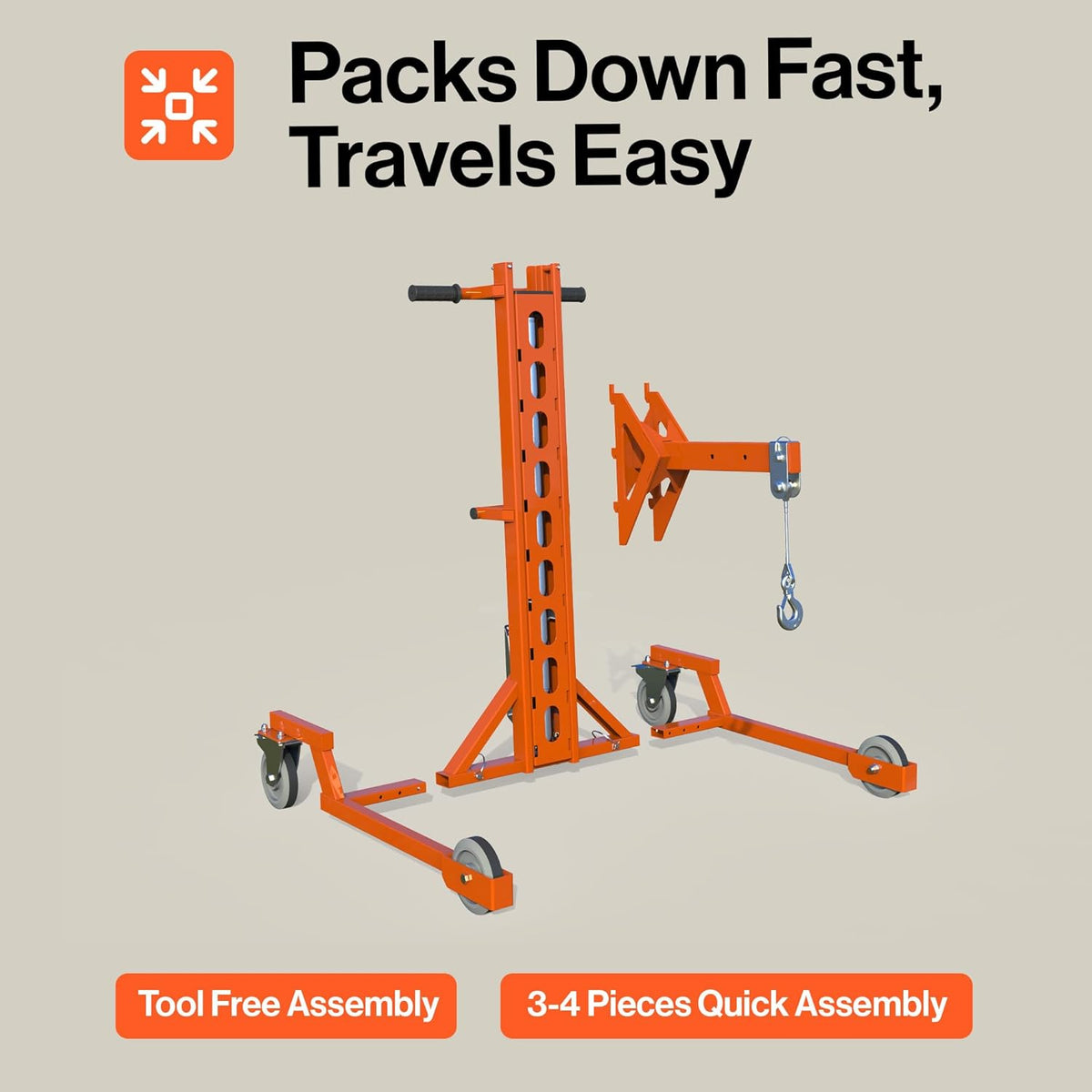 Super Handy GUO147 Drum Lift Manual Hydraulic for 55 Gal. Drums 550 Lbs Capacity New - GUO147