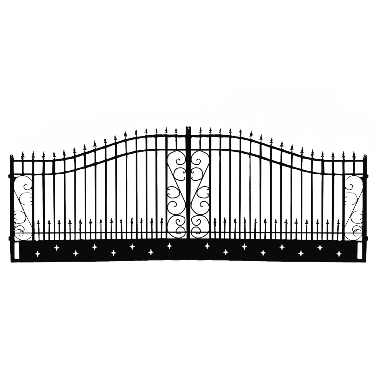 Chery Industrial [AS-IS] 20ft Dual Swing Wrought Iron Gate, Star Design -D_II000071
