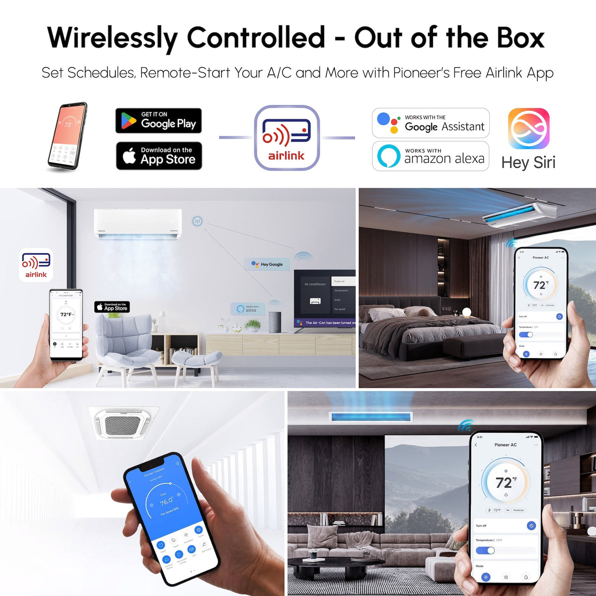 Pioneer Multi (4) Circuit Quantum Ultra Series 22.5 SEER2 Quad Zone Outdoor Section Inverter++ Energy-Star Air Conditioner Heat Pump 230V - YN040GLSI24M4G