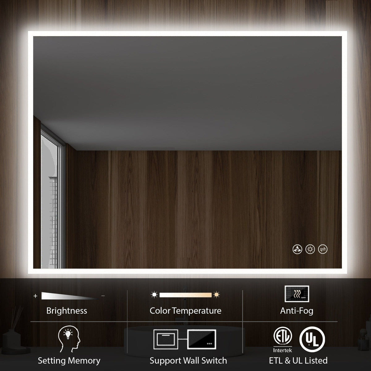 Blossom Beta 48″x36″ LED Mirror with Frosted Sides