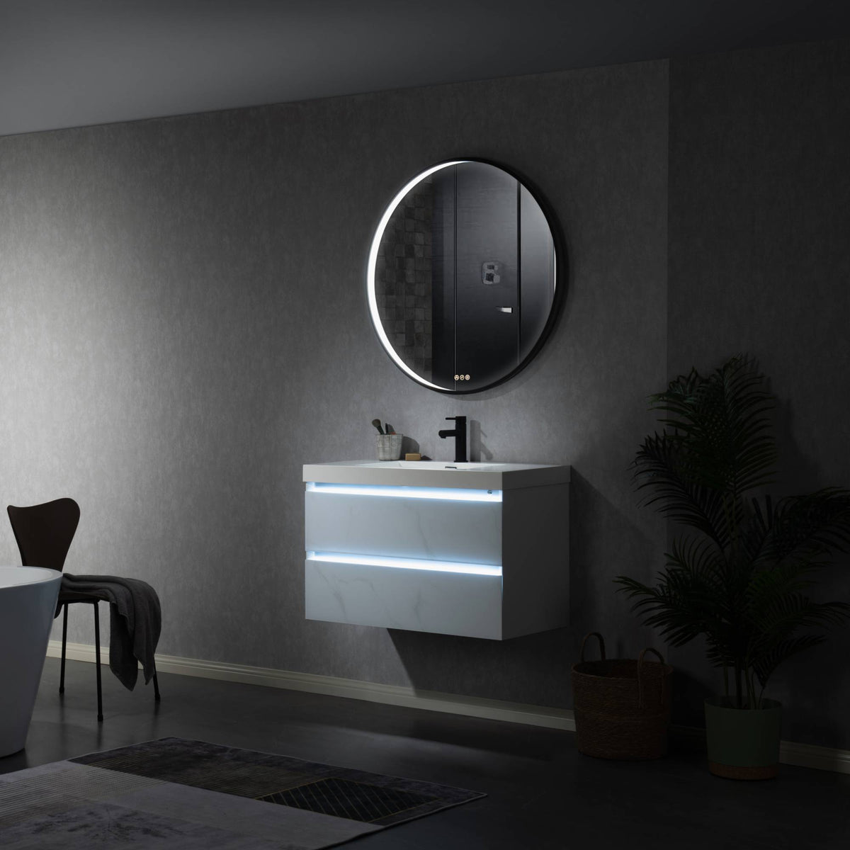 Blossom Oskar 32 Inch Round LED Mirror - LED M7 R32 MB