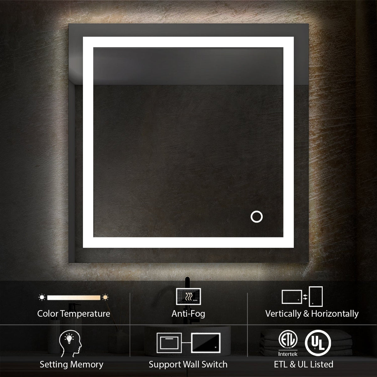 Blossom Lyra 30 x 30 Inch LED Mirror  - LED M8 3030