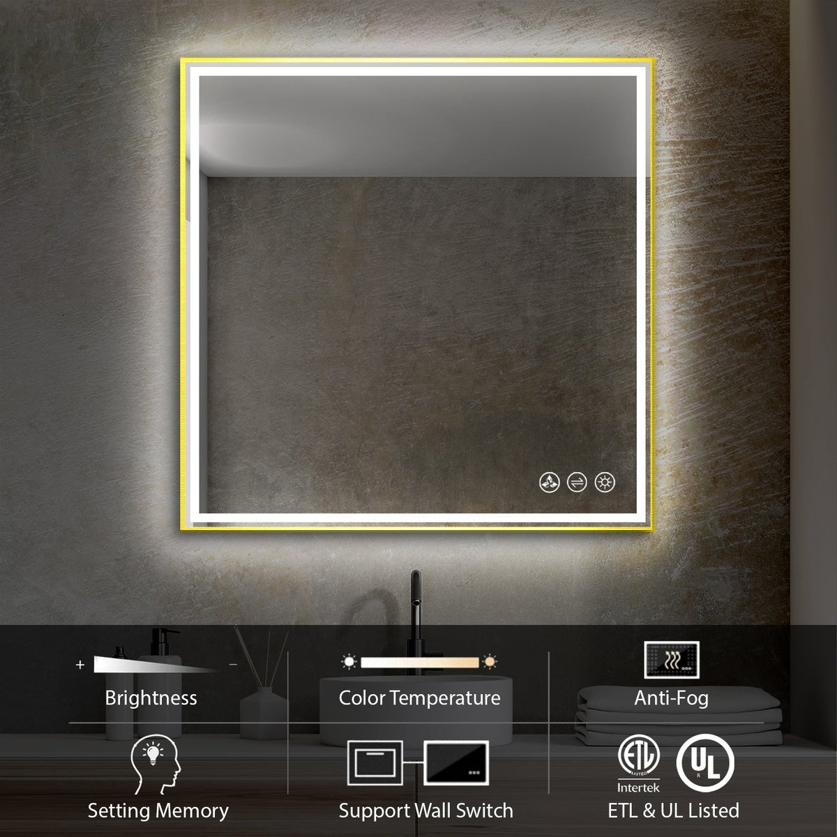 Blossom Stellar 36 Inch LED Mirror - LED M4 3636 MB