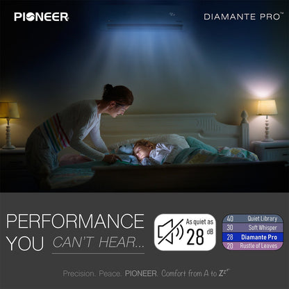 Pioneer Diamante Pro 18,000 BTU 21 SEER2 230V High-Wall Ductless Mini-Split Air Conditioner Inverter Heat Pump with 16 Ft. Kit - WYT018GLSI20RL