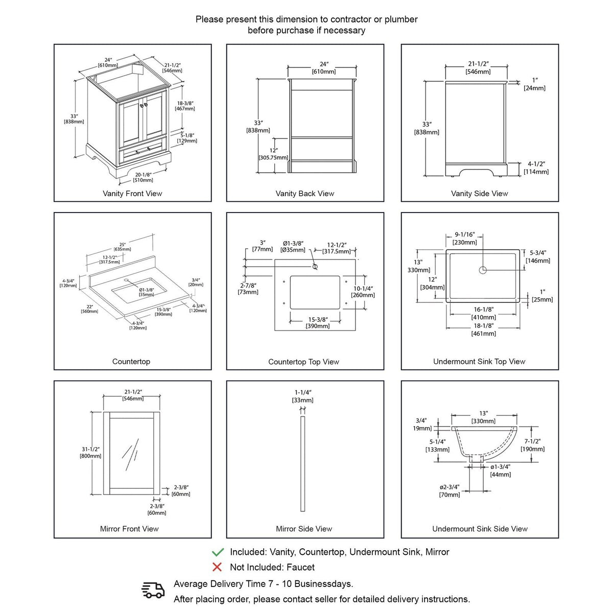 Blossom Copenhagen 24″ Bathroom Vanity - V8027 24 01