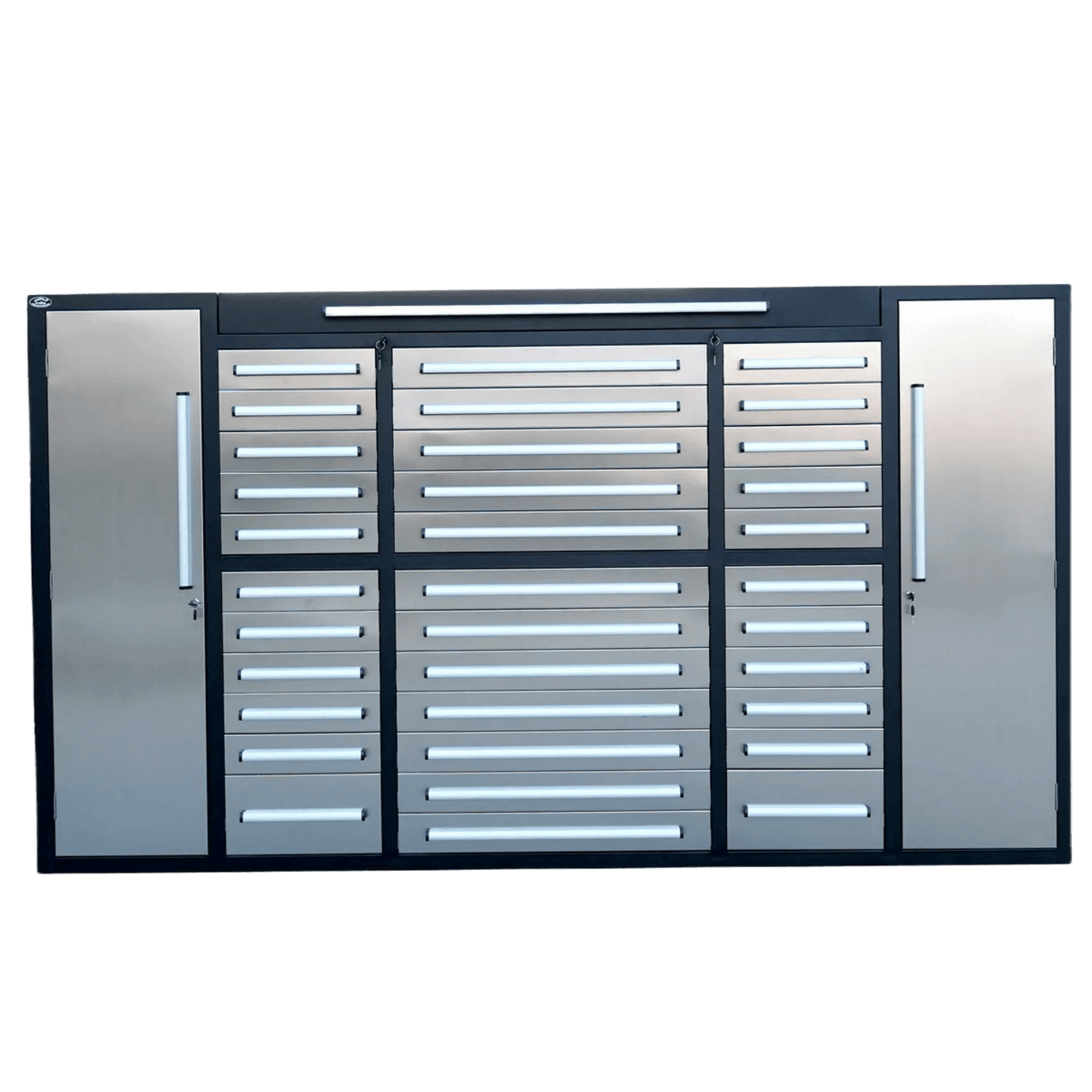 Chery Industrial 9 ft Garage Storage Cabinet with 34 Drawers & 2 Cabinets - WW000219