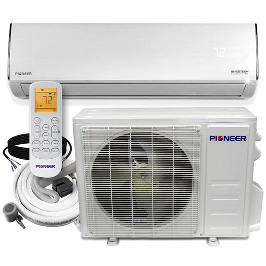 Pioneer Diamante Pro Series 18,000 BTU 19 SEER2 Ductless Mini-Split Air Conditioner Inverter+ Heat Pump Full Set 230V with 16 Ft. Kit - WYT018GLFI19RL