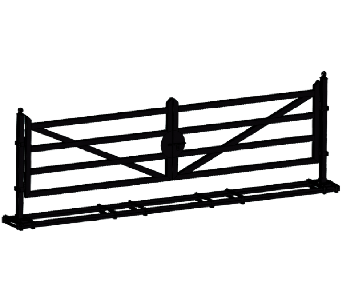 Chery Industrial [BARGAIN] 20ft Farm Metal Driveway Gate with Diagonal Tubes - A_IF000054