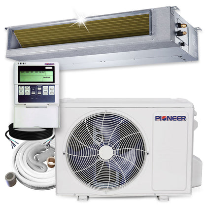 Pioneer 9,000 BTU 19.2 SEER2 Ceiling Concealed Ducted Mini-Split Inverter++ Energy-Star Air Conditioner Heat Pump System Full Set 230V - RYB009GMFILDAD-10