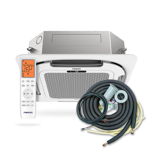Pioneer Multi Zone 24,000 BTU Quantum Ultra Ceiling Cassette Indoor Section Ductless Mini-Split Wi-Fi Inverter++ Air Conditioner Heat Pump 230V - CT024GLSILCFHG-10S