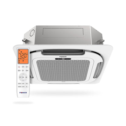 Pioneer Multi Zone 24,000 BTU Quantum Ultra Ceiling Cassette Indoor Section Ductless Mini-Split Wi-Fi Inverter++ Air Conditioner Heat Pump 230V - CT024GLSILCFHG-10S