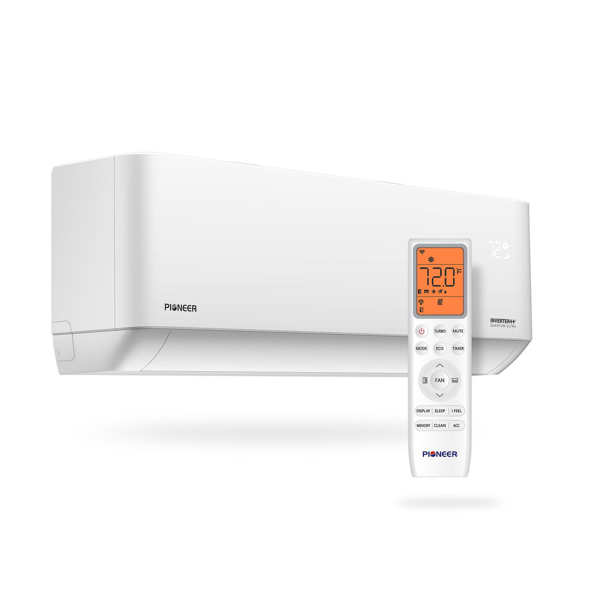 Pioneer Multi Zone 12,000 BTU Quantum Ultra Wall-Mounted Indoor Section Ductless Mini-Split Wi-Fi Inverter++ Air Conditioner Heat Pump 230V - WT012GLSI24HLG-10S