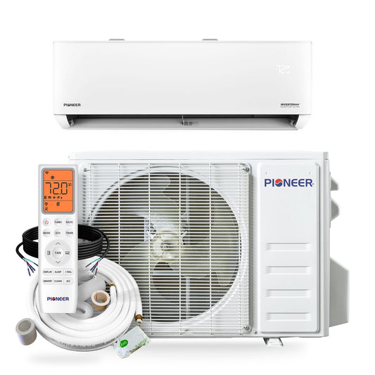 Pioneer Quantum Ultra 9,000 BTU 23 SEER2 230V High-Wall Ductless Energy-Star Mini-Split Air Conditioner Inverter Heat Pump Full Set - WYT009GLSI24RL-10S