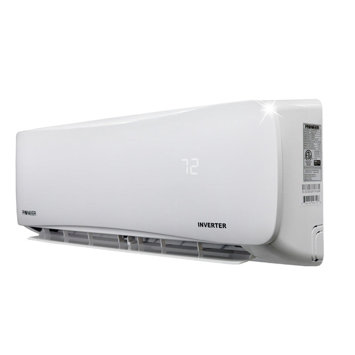 Pioneer Multi Zone 18,000 BTU Quantum Series Wall Mount Indoor Section Split Inverter++ Air Conditioner Heat Pump 230V - WS018GMFI22HLE-10
